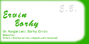 ervin borhy business card